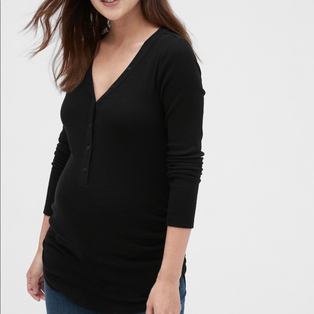 GAP Maternity featherweight ribbed knit henley